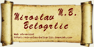 Miroslav Belogrlić vizit kartica